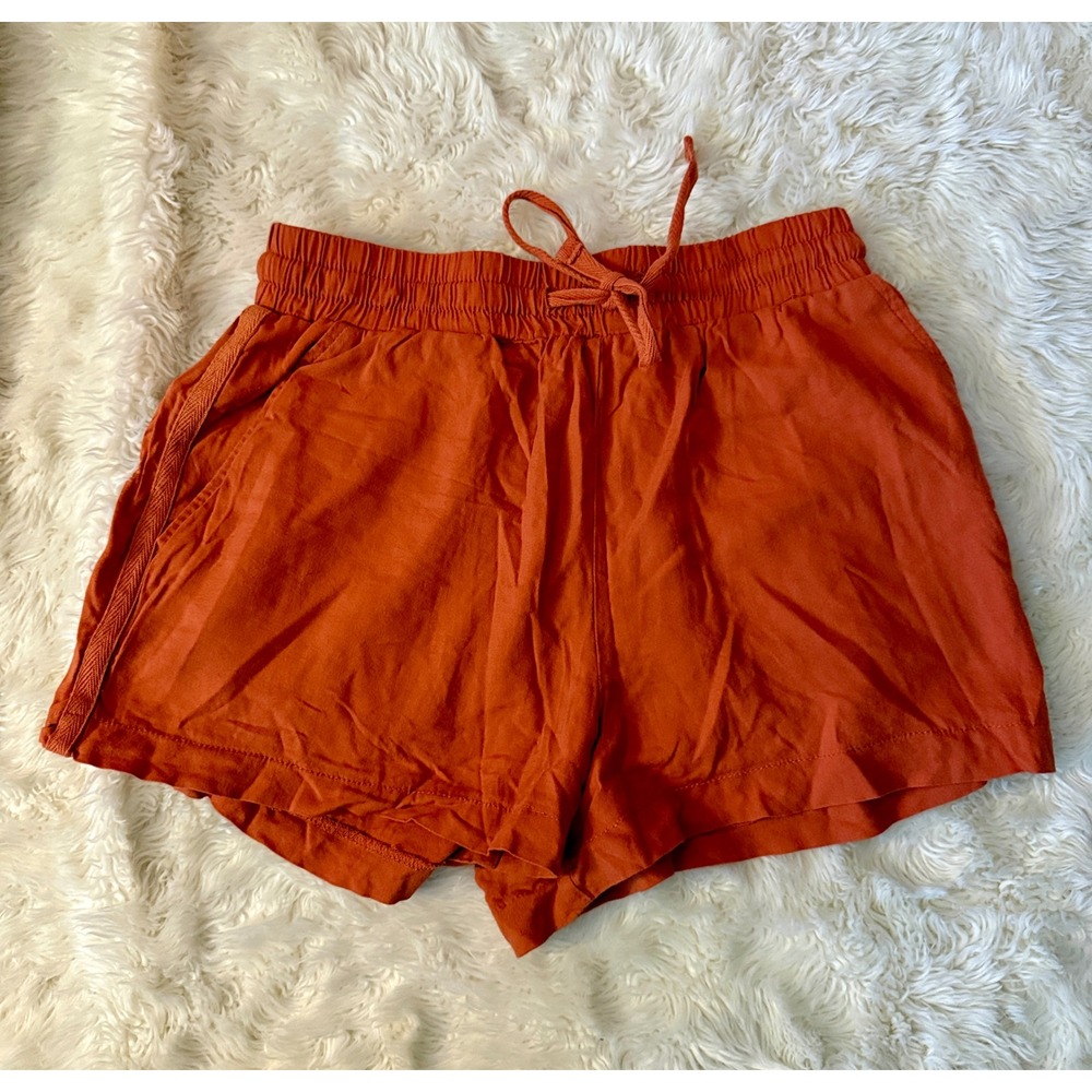 Forever 21 Shorts Women Small Burnt Orange Braided‎ Trim Drawstring
